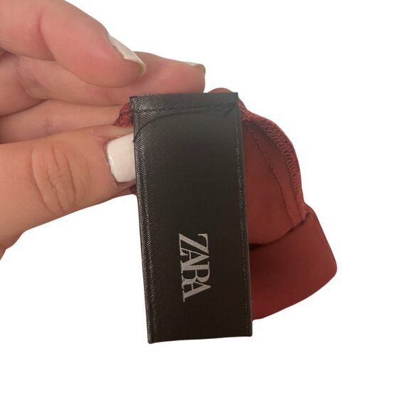 Zara ZW Lingerie Womens Skirt Medium Red Lace Trim Asymmetric Hem 1067/914 NWT - Picture 12 of 15